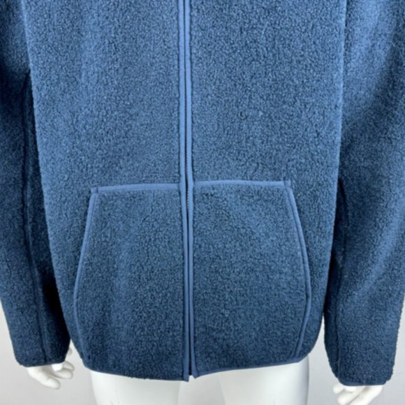 Brooks Brothers Sherpa Fleece Jacket Mens XL EUC Pocket Long Sleeve FullZip Navy - Picture 8 of 14